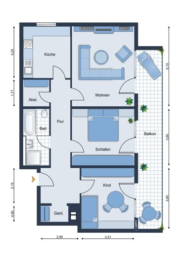 Wohnung zum Kauf 279.000 € 3 Zimmer 88 m² EG Blankenloch Stutensee 76297