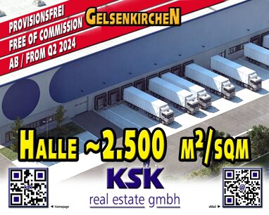 Lagerhalle zur Miete Provisionsfrei 2.500 m² Lagerfläche teilbar von 2.500 m² bis 9.000 m² Erle Gelsenkirchen 45891