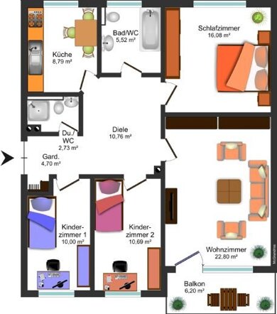 Wohnung zur Miete 940 € 4 Zimmer 92 m² 2. Geschoss frei ab sofort Küsterfeldstraße Donauwörth Donauwörth 86609