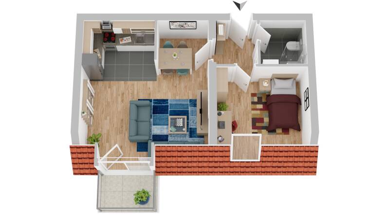 Wohnung zur Miete 430 € 2 Zimmer 50,4 m² Dachgeschoss, 2. Geschoss frei ab sofort Zum Heideberg 1d Wilmsdorf Bannewitz 01728