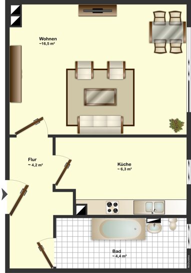 Wohnung zur Miete 188,40 € 1 Zimmer 31,4 m² 3. Geschoss J.-Gagarin-Str. 54 Vetschau Vetschau/Spreewald 03226