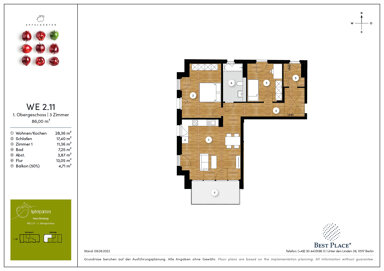 Wohnung zum Kauf provisionsfrei 706.000 € 3 Zimmer 86,4 m² 1. Geschoss frei ab sofort Speierlingstraße 46 Bierstadter Flur Wiesbaden 65191