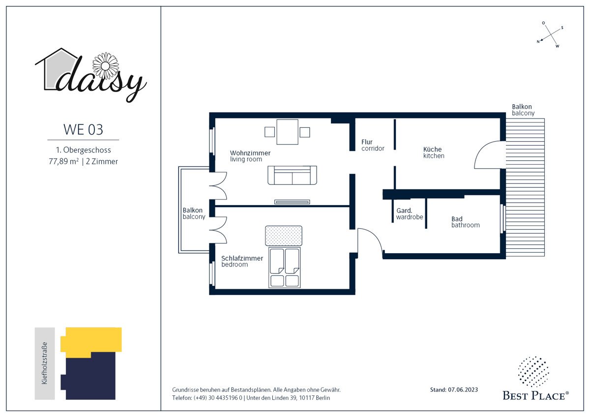 Wohnung zum Kauf provisionsfrei 355.000 € 2 Zimmer 77,9 m²<br/>Wohnfläche 1.<br/>Geschoss Kiefholzstraße 5 Alt-Treptow Berlin 12435