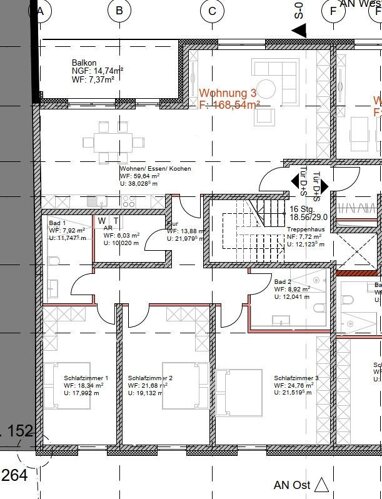 Apartment zur Miete 1.450 € 5 Zimmer 168 m² 2. Geschoss frei ab sofort Rosenbergstr. 151 Wiltingen 54459