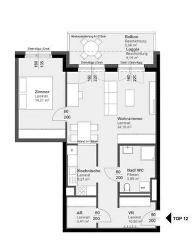 Wohnung zur Miete 463,15 € 2 Zimmer 67,6 m² Gries Graz 8020