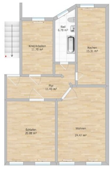 Wohnung zur Miete 504 € 3 Zimmer 90 m² 3. Geschoss Landeskronstraße 4 Innenstadt Görlitz 02826
