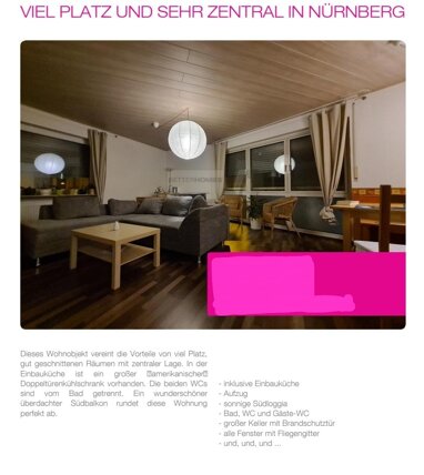 Wohnung zur Miete 1.555 € 5 Zimmer 138 m² 1. Geschoss Maxfeld Nürnberg 90409
