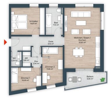 Wohnung zum Kauf Provisionsfrei 854.950 € 4 Zimmer 99 m² 1. Geschoss Großreuther Straße 165 Marienberg Nürnberg 90425