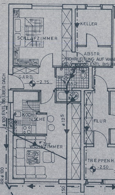 Wohnung zur Miete 450 € 2,5 Zimmer 57 m² UG frei ab 01.10.2024 Göbelnrod Grünberg 35305