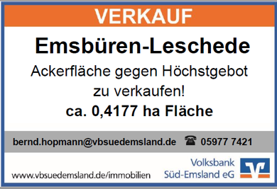 Landwirtschaftliche Fläche zum Kauf 4.177 m² Grundstück Emsbüren Emsbüren 48488