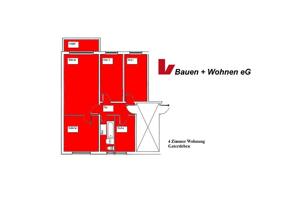 Wohnung zur Miete 279 € 4 Zimmer 71,8 m²<br/>Wohnfläche 2. Stock<br/>Geschoss Finkenweg 2 Gatersleben Gatersleben 06466
