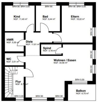 Wohnung zur Miete 890 € 3 Zimmer 101 m² 1. Geschoss Im Bungert 10 Lüxem Wittlich 54516