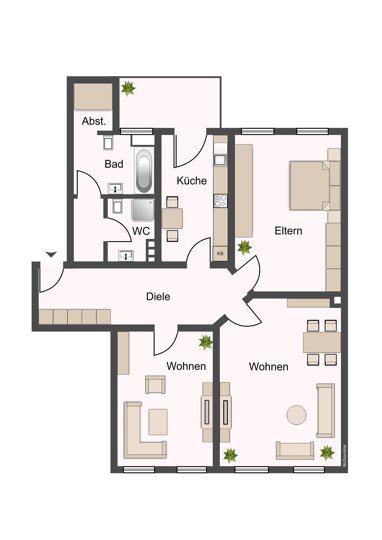 Wohnung zum Kauf 269.000 € 3 Zimmer 90 m² 1. Geschoss Sophienblatt 81 Südfriedhof Bezirk 5 Kiel 24114