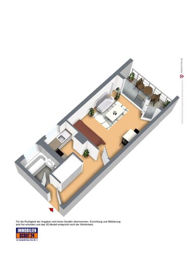 Wohnung zur Miete 259 € 1,5 Zimmer 31,9 m² 10. Geschoss Karl-Arnold-Straße 6-8 Klausen Remscheid 42899