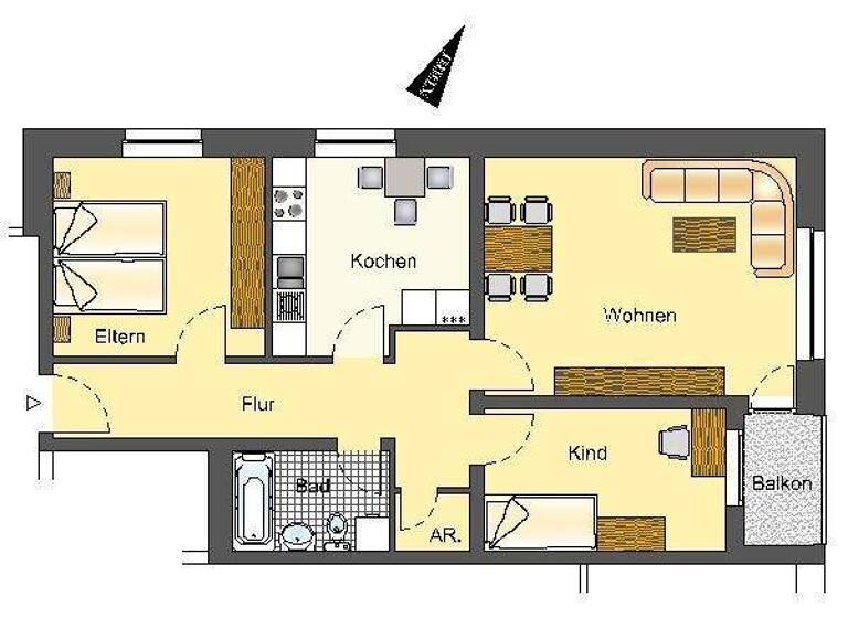 Wohnung zur Miete 569 € 3 Zimmer 75,8 m² 7. Geschoss frei ab 01.03.2026 Schlehenstraße 1 Kernstadt Lippstadt 59557