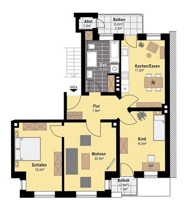 Wohnung zum Kauf 429.900 € 4 Zimmer 94,5 m² 1. Geschoss Hasseldieksdammer Weg 31 Südfriedhof Bezirk 6 Kiel 24114