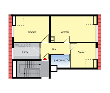 Wohnung zur Miete 865 € 3 Zimmer 63,7 m² 2. Geschoss Burtenbachstraße 12 Stammheim - Mitte Stuttgart 70439