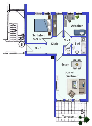 Wohnung zur Miete 1.360 € 3 Zimmer 79 m² EG frei ab sofort Altstadt Erlangen 91054