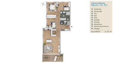 Terrassenwohnung zur Miete 1.765 € 4 Zimmer 121 m² Erdgeschoss Friedrichshafener Str. 157 Langenargen Langenargen 88085