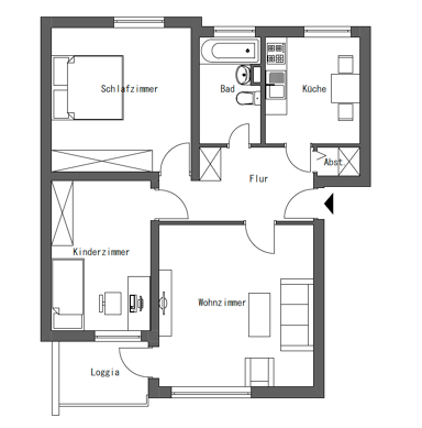 Wohnung zur Miete 580 € 1 Zimmer 22 m² 4. Geschoss frei ab 01.02.2025 Lehesterdeich Bremen 28357