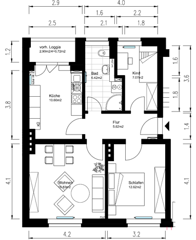 Wohnung zur Miete 508,98 € 3 Zimmer 59,9 m² Erdgeschoss Calvörder Str. 6 Beimssiedlung Magdeburg 39110
