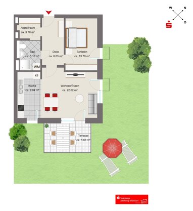 Wohnung zum Kauf Provisionsfrei 349.000 € 2 Zimmer 67,9 m² Burghausen Burghausen 84489