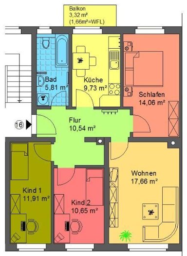 Wohnung zur Miete 475 € 4 Zimmer 82 m² Zeißstraße 48 Hilbersdorf 150 Chemnitz 09131