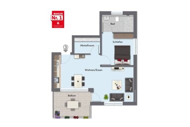 Wohnung zum Kauf Provisionsfrei 219.900 € 2 Zimmer 59 m² Niedersfeld Winterberg 59955