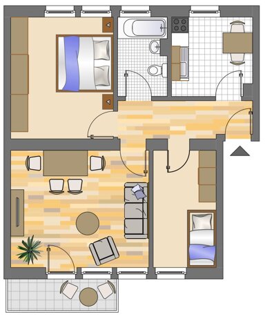 Wohnung zur Miete 469 € 3,5 Zimmer 60,3 m² 2. Geschoss Hansmannstraße 11 Eichlinghofen Dortmund 44227