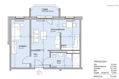 Wohnung zur Miete 354 € 2 Zimmer 47,2 m² 1. Geschoss frei ab 01.06.2025 Salutstraße 10 Eckersbach 251 Zwickau 08066