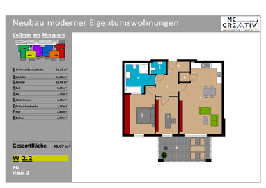 Wohnung zum Kauf 317.000 € 3 Zimmer 90 m² Erdgeschoss Obervellmar Vellmar, Kassel (Kreis) 34246