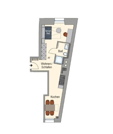 Apartment zum Kauf Provisionsfrei 214.700 € 1 Zimmer Fürther Straße 16 Himpfelshof Nürnberg 90429
