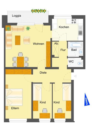 Wohnung zur Miete 629 € 4 Zimmer 89,5 m² 1. Geschoss Freiheider Straße 5 Wegberg Wegberg 41844