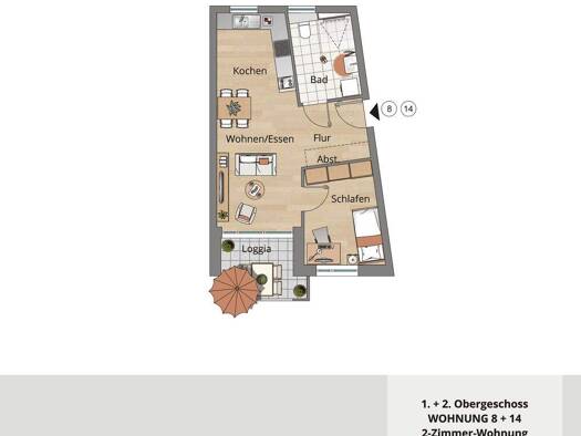 Wohnung zum Kauf - Neubau provisionsfrei 232.900 € 2 Zimmer 47,2 m² 1. Geschoss Weißbach 74679