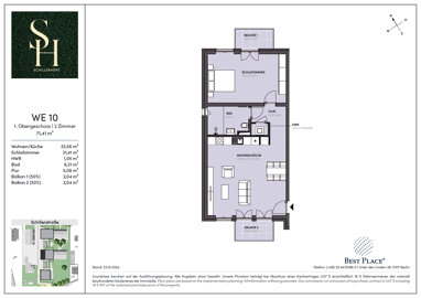 Wohnung zum Kauf 499.000 € 2 Zimmer 71,4 m² 1. Geschoss Schillerstraße 23 Rosenthal Berlin 13158