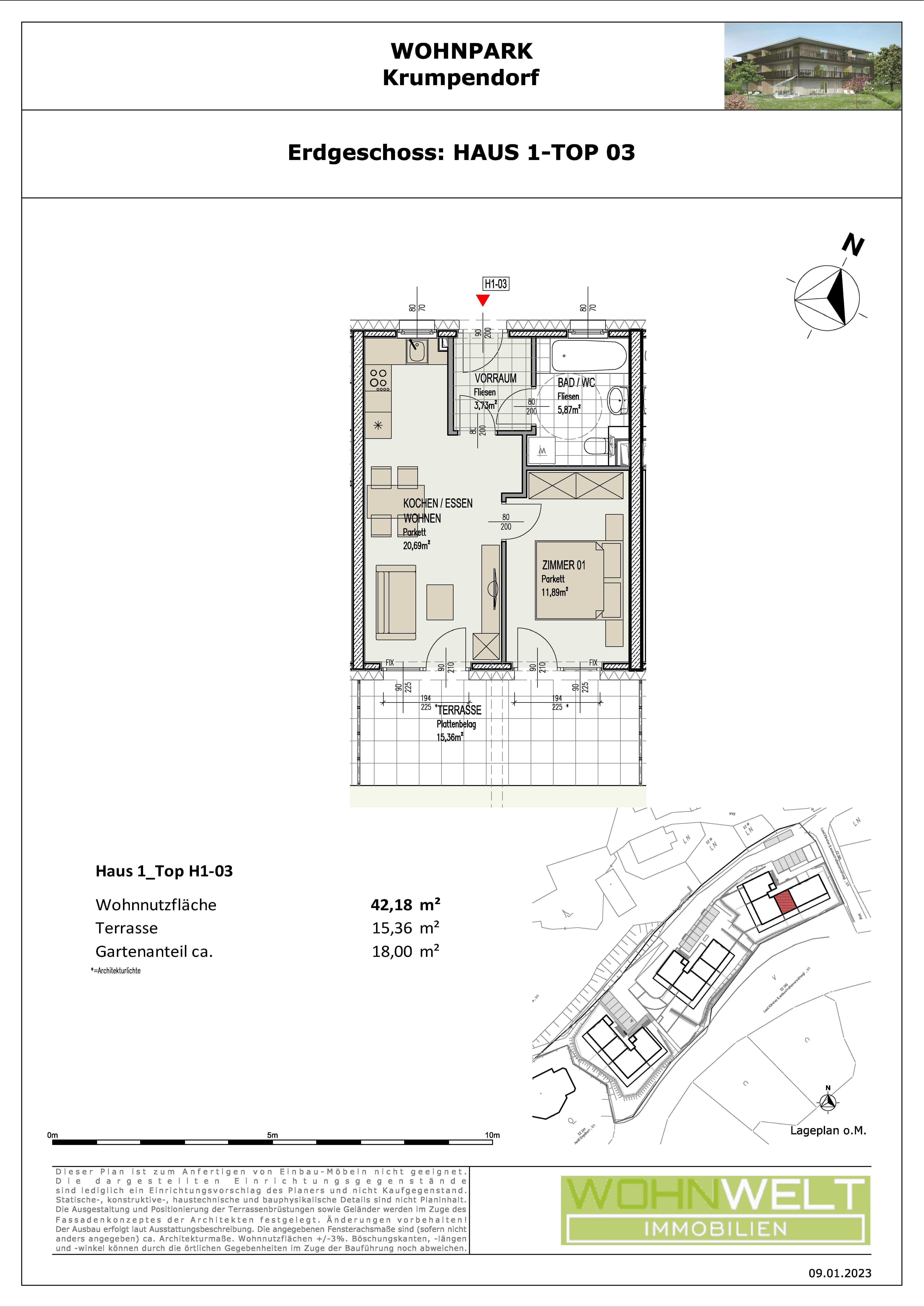 Wohnung zum Kauf Provisionsfrei 279.980 € 2 Zimmer 42 m² Erdgeschoss Krumpendorf am Wörthersee 9201