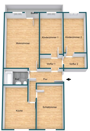 Wohnung zur Miete 455 € 4 Zimmer 82,5 m² 4. Geschoss Rothenburg Rothenburg/Oberlausitz 02929