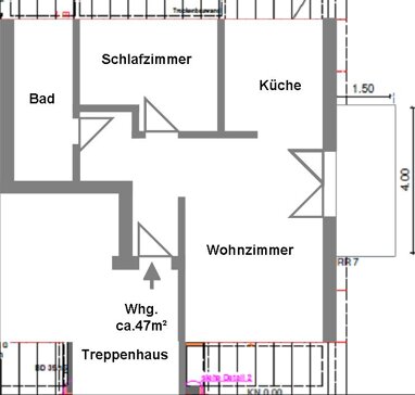 Wohnung zur Miete 600 € 2 Zimmer 47 m² 2. Geschoss Dechsendorf - Ost Erlangen 91056