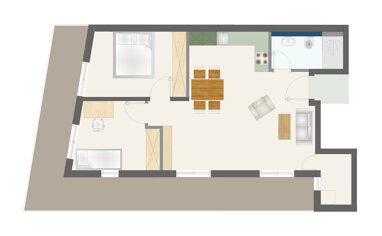 Wohnung zur Miete 1.120 € 3 Zimmer 77 m² 2. Geschoss Antoniterstr. 6-8 Lamboy Hanau 63452