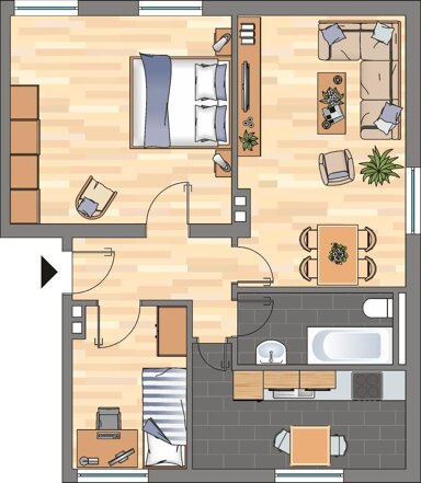 Wohnung zur Miete 489 € 2 Zimmer 58,9 m² 2. Geschoss Oldenburger Straße 9 Gaarden - Süd / Kronsburg Bezirk 4 Kiel 24143