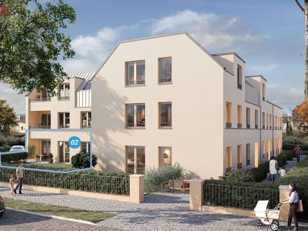 Terrassenwohnung zum Kauf - Neubau provisionsfrei 730.000 € 4 Zimmer 95 m² EG Jägerstraße 35 Lichterfelde Berlin 12209