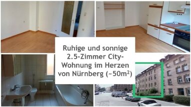 Wohnung zur Miete 550 € 2,5 Zimmer 50 m² EG Wirthstraße 42 Galgenhof Nürnberg 90459