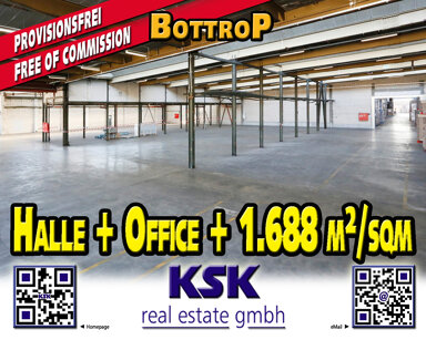 Logistikzentrum zur Miete provisionsfrei 1.688 m² Lagerfläche teilbar von 1.000 m² bis 1.688 m² Süd Bottrop 46242