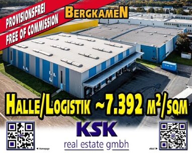 Logistikzentrum zur Miete Provisionsfrei 7.392 m² Lagerfläche teilbar von 2.430 m² bis 7.392 m² Rünthe Bergkamen 59192