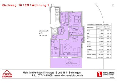 Wohnung zum Kauf provisionsfrei 438.700 € 4 Zimmer 107 m² Kirchweg 16 Stühlingen Stühlingen 79780