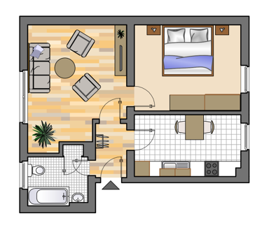 Wohnung zur Miete 339 € 2 Zimmer 46,3 m² EG frei ab 03.02.2025 Husemannstraße 27 Paschenberg Herten 45699