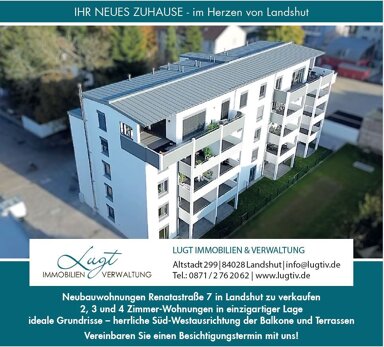 Terrassenwohnung zum Kauf provisionsfrei 451.400 € 2 Zimmer 57,7 m² EG frei ab sofort Renatastraße 7 Nikola Landshut 84034