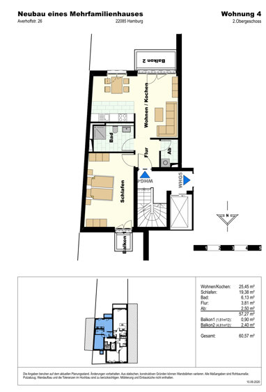 Wohnung zum Kauf 859.200 € 2 Zimmer 60,6 m² Uhlenhorst Hamburg 22085