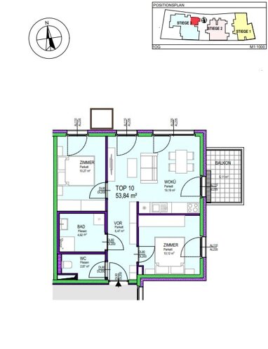 Wohnung zum Kauf 289.000 € 3 Zimmer 54,1 m² Groß-Enzersdorf 2301