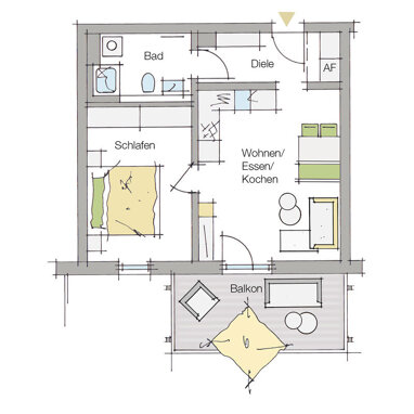 Wohnung zum Kauf Provisionsfrei 261.424 € 2 Zimmer 51,3 m² 2. Geschoss Van-Gogh-Straße Kornburg / Worzeldorf Nürnberg 90455